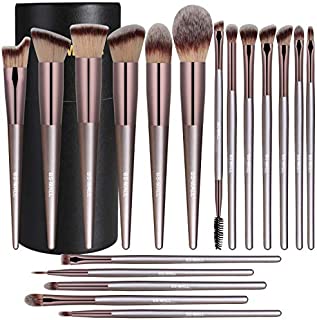 BS-MALL Makeup Brush Set 18 Pcs Premium Synthetic Foundation Powder Concealers Eye shadows Blush Makeup Brushes Champagne Gold Cosmetic Brushes with Black Paper Case