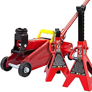 BIG RED Torin Hydraulic Trolley Floor Jack Combo with 2 Jack Stands, 2 Ton Capacity (T82001)