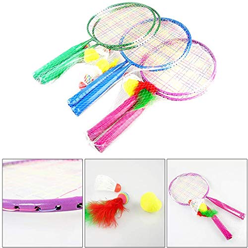 BBQAQ Childrens Badminton Set1 Pair Badminton Rackets Sports Cartoon Suit Toy for Youth Kids Children Gift (Green)