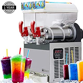 Slush Machine- Slushie Machine with Two 15L Tanks, 110V and 60Hz, Make the Perfect Fine Ice Slushies with the Frozen Drink Machine, Parts Available in the USA from Cleveland Ohio, a U.S. Solid Product