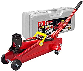 BIG RED T820014S Torin Hydraulic Trolley Service/Floor Jack with Blow Mold Carrying Storage Case, 2 Ton (4,000 lb) Capacity, Red