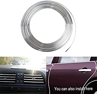 16FT(5M) Car Door Edge Guards U Shape Edge Trim Car Door Edge ProtectionProtects Edges of Car on doors Edge, Trunk lids, Hood Edges,Electroplated Glossy Rubber Seal,No Glue Neede (Ectroplated Silver)