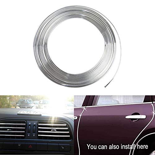 16FT(5M) Car Door Edge Guards U Shape Edge Trim Car Door Edge ProtectionProtects Edges of Car on doors Edge, Trunk lids, Hood Edges,Electroplated Glossy Rubber Seal,No Glue Neede (Ectroplated Silver)