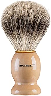 Shaveway 100% Original Pure Badger Shaving Brush. Engineered for the Best Shave of Your Life.For all methods,Safety Razor,Double Edge Razor,Staight Razor or Shaving Razor, This is the Best Badger Brush.