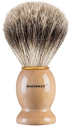 Shaveway 100% Original Pure Badger Shaving Brush. Engineered for the Best Shave of Your Life.For all methods,Safety Razor,Double Edge Razor,Staight Razor or Shaving Razor, This is the Best Badger Brush.