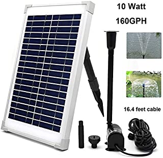 ECO-WORTHY Solar Fountain Water Pump Kit 10W Solar Panel Submersible Powered Pump for Small Pond, Garden Decoration, Pool, Birdbath