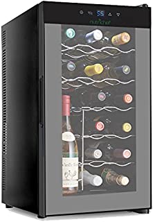 NutriChef PKTEWC180 15 Bottle Compressor Cooler Refrigerator Red and White Wine, Champagne Chiller, Counter Top Cellar, Quiet Operation