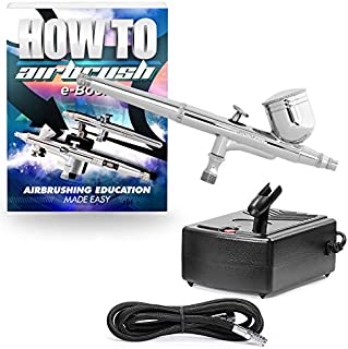 PointZero Multi-Purpose Dual-Action Airbrush Set - Mini Compressor Kit