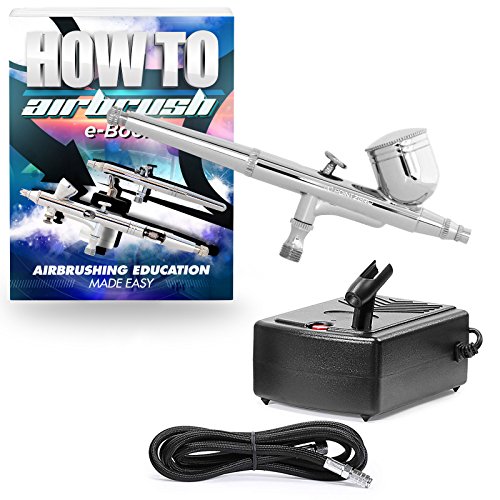 PointZero Multi-Purpose Dual-Action Airbrush Set - Mini Compressor Kit