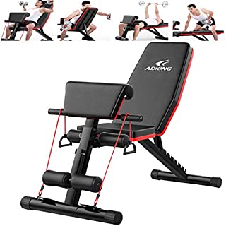 Home Gym Adjustable Weight Bench Foldable Workout Bench, Adjustable Sit Up Incline Abs Benchs Flat Fly Weight Press Fitness (Black)