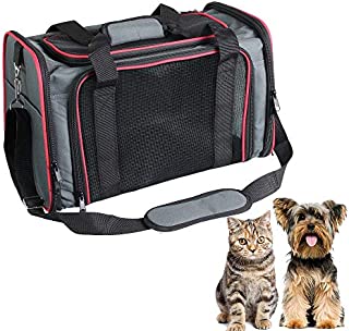 GOOPAWS Soft-Sided Pet Travel Carrier, Airline Approved Cat Carriers Dog Carrier Collapsible, Durable, Top Loading, Car Seat for Dogs and Cats and Small Medium Animal, 17