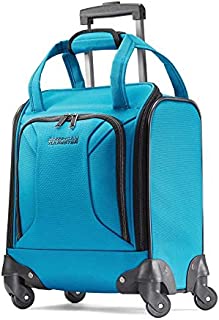 American Tourister Zoom Softside Luggage with Spinner Wheels, Teal Blue, Underseater