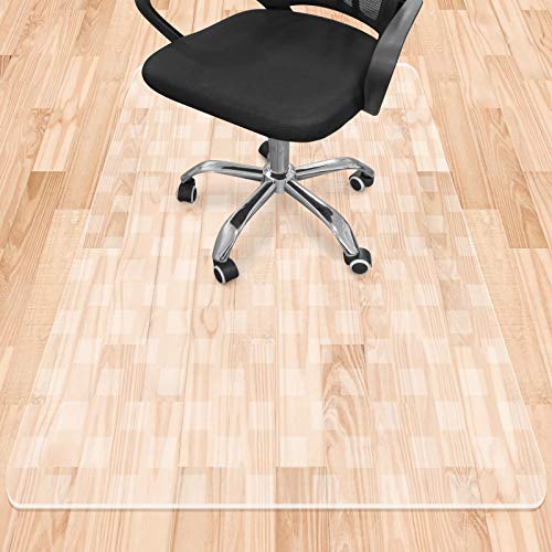 Teamkio Office Chair Mat for Hardwood Floor, 35 x 47 inches, Plastic Office Chair Mat for Tile Floor Rolling Chairs, Desk Chair Mat, Floor Protectors for Office Chairs