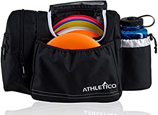 Athletico Disc Golf Bag - Tote Bag for Frisbee Golf - Holds 10-14 Discs, Water Bottle, and Accessories (Black)