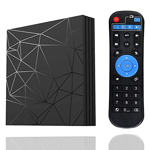 Android 9.0 TV Box, 4GB+64GBEVANPO Quad Core Smart TV Box Android Box Media Player Support USB 3.0 / 3D/ 4K/ 6K/ H.265/ HD Resolution 2.4G WiFi Set Top TV Box