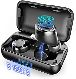 True Wireless Earbuds, VANKYO X200 Bluetooth 5.0 Earbuds in-Ear TWS Stereo Headphones with Smart LED Display Charging Case IPX8 Waterproof 120H Playtime Built-in Mic with Deep Bass for Sports Work