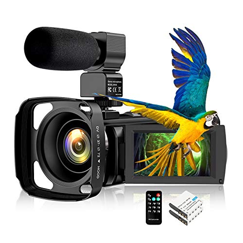 Video Camera Camcorder FHD 1080P 30FPS 26MP YouTube Vlogging Camera IR Night Vision WiFi 3.0 Touch Screen 16X Digital Zoom Digital Camera Video Recorder with Microphone Remote Control Lens Hood