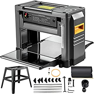 Mophorn Thickness Planer 12.5 inch Thickness Planer Woodworking 1800W Double Cutter Benchtop Thickness Planer with Free 1 Set Blade and Stand Heavy Duty Dust Exhaust for Woodworking