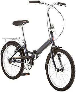 Schwinn Loop and Hinge Adult Folding Bike, 20-inch Wheels, Rear Carry Rack, Grey