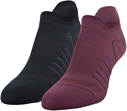 Under Armour Pinnacle Lo (Grippy) Socks, 2-Pair, Level Purple Assorted, Shoe Size: Womens 6-9