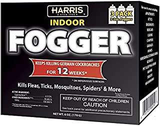 HARRIS 12 Week Indoor Insect Fogger, 3 Pack, for Roaches, Fleas, Ticks, Mosquitos, Spiders and More