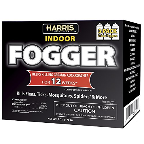 HARRIS 12 Week Indoor Insect Fogger, 3 Pack, for Roaches, Fleas, Ticks, Mosquitos, Spiders and More