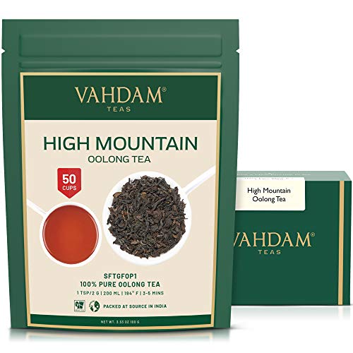 VAHDAM, High Mountain Oolong Tea Leaves from Himalayas (50 Cups), 3.53oz, OOLONG TEA FOR WEIGHT LOSS, 100% Detox Tea, Weight Loss Tea, Slimming Tea - Brew Hot, Iced, Kombucha Tea | Loose Leaf Tea