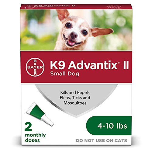 Bayer K9 Advantix II Flea, Tick and Mosquito Prevention for Small Dogs, 4 - 10 lb, 2 doses