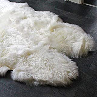 Outlavish Sheepskin Rug Genuine Soft Natural Merino (3.6' x 6', White/Ivory)