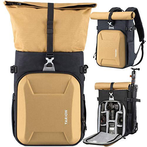 TARION XH Camera Backpack Waterproof Camera Bag Hard Shell Roll Top Expandable Large Camera Backpack 18.5L | 15