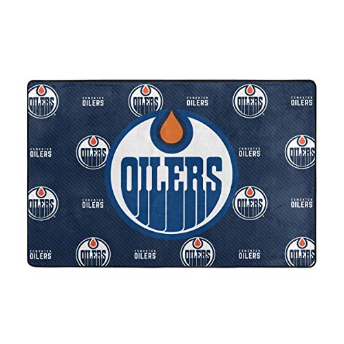 KAQ Fang Mei Edmonton Logo Oilers Ultra Soft Carpet Indoor Fluffy Area Rugs Suitable for Children Living Room Bedroom Home Rugs