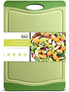 Raj Plastic Cutting Board Reversible Cutting board, Dishwasher Safe, Chopping Boards, Juice Groove, Large Handle, Non-Slip, BPA Free, FDA Approved (Extra Large (17.4