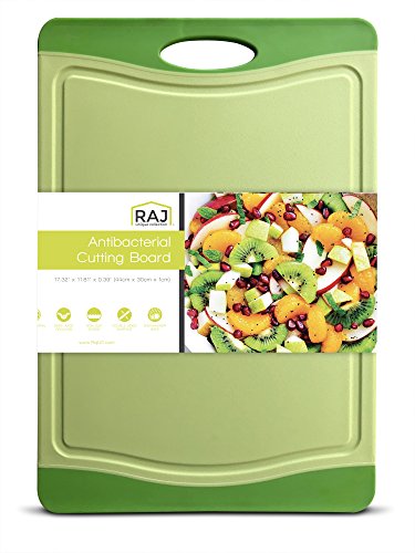 Raj Plastic Cutting Board Reversible Cutting board, Dishwasher Safe, Chopping Boards, Juice Groove, Large Handle, Non-Slip, BPA Free, FDA Approved (Extra Large (17.4