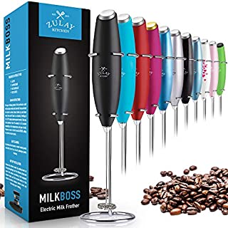 Zulay Original Milk Frother Handheld Foam Maker for Lattes - Whisk Drink Mixer