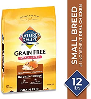 Nature's Recipe Small Breed Easy to Digest Dry Dog Food, Chicken, Sweet Potato & Pumpkin Recipe, 12 Pounds, Grain Free