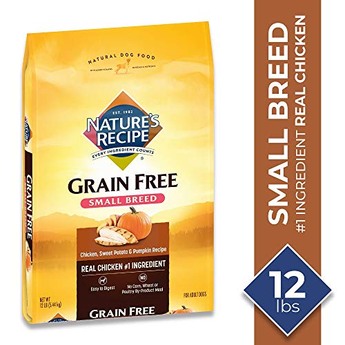 Nature's Recipe Small Breed Easy to Digest Dry Dog Food, Chicken, Sweet Potato & Pumpkin Recipe, 12 Pounds, Grain Free