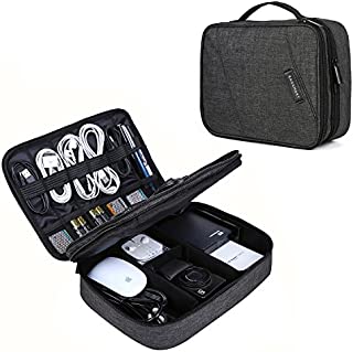 Electronic Organizer, BAGSMART Cord Organizer Travel, Large Electronics Accessories Organizer Bag Double Layer for Tablet 10.5