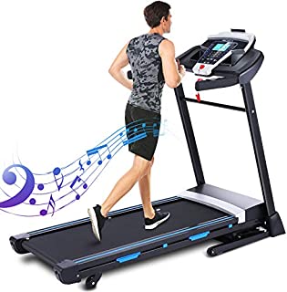 ANCHEER Folding Treadmill, 3.25HP Automatic Incline Treadmill, Walking Running Jogging Running Machine for Home Gym (Black)