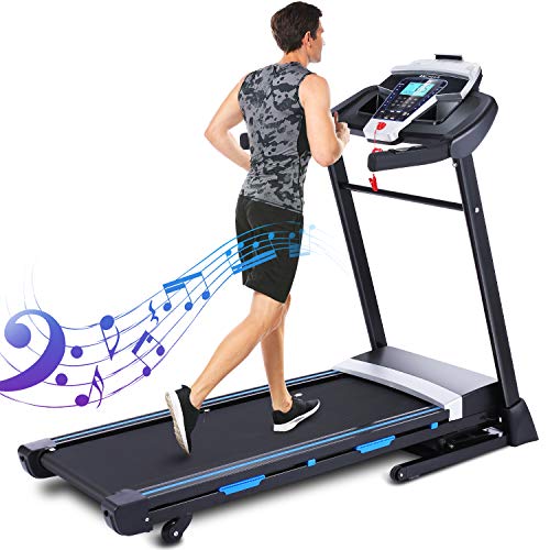 ANCHEER Folding Treadmill, 3.25HP Automatic Incline Treadmill, Walking Running Jogging Running Machine for Home Gym (Black)