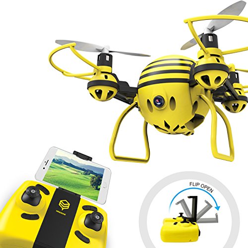 HASAKEE FPV RC Drone with HD WiFi Camera Live Video RC Quadcopter with Altitude Hold, App Control, Headless Mode & One Key Return, Mini Quadcopter Drone for Kids & Beginners, Yellow