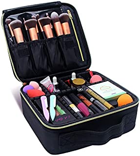 MONSTINA Makeup Train Cases Professional Travel Makeup Bag Cosmetic Cases Organizer Portable Storage Bag for Cosmetics Makeup Brushes Toiletry Travel Accessories