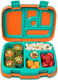 Bentgo Kids Brights  Leak-Proof, 5-Compartment Bento-Style Kids Lunch Box  Ideal Portion Sizes for Ages 3 to 7  BPA-Free and Food-Safe Materials (Orange)