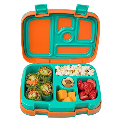 Bentgo Kids Brights  Leak-Proof, 5-Compartment Bento-Style Kids Lunch Box  Ideal Portion Sizes for Ages 3 to 7  BPA-Free and Food-Safe Materials (Orange)