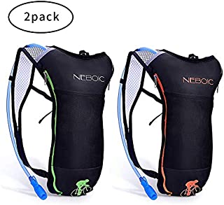 Neboic 2Pack Hydration Backpack Pack with 2L Hydration Bladder - Lightweight Water Backpack Keeps Water Cool up to 4 Hours with Big Storage for Kids Women Men Hiking Cycling Camping Music Festival