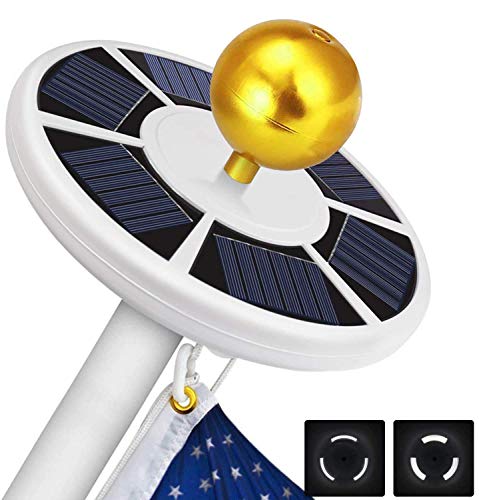 Solar Flag Pole Light 111 led Light, Super Bright Flag Pole LED, Solar Powered Flag Pole Lights for Longest Lasting Upto 10 Hrs, LED Downlight up Flag on Most 15 to 25Ft 100% Flag Coverage LED(White)