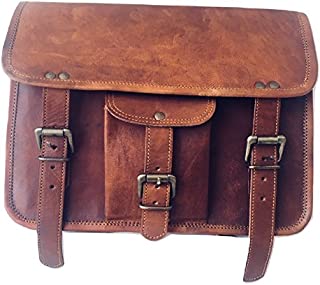 vintage crafts Genuine Goat Leather Messenger Satchel Motorcycle Tool Bag Brown Handlebar Sissy bar Travel Bag Saddlebags Panniers