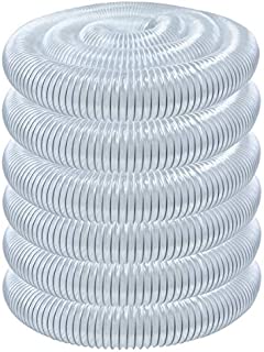 POWERTEC 70240 PVC Dust Collection Hose (2-1/2 Inch x 50 Feet) | Flexible Clear Vue Heavy Duty PVC Hose