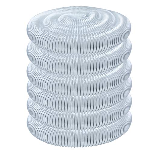 POWERTEC 70240 PVC Dust Collection Hose (2-1/2 Inch x 50 Feet) | Flexible Clear Vue Heavy Duty PVC Hose