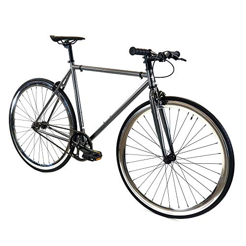 Golden Cycles Single Speed Fixed Gear Bike with Front & Rear Brakes (Chromatic, 59)