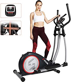 SNODE Magnetic Elliptical Trainer Exercise Machine Heavy Duty Cross Crank Driven and Programmable Monitor for Home Fitness Cardio Training Workout